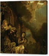 The Archangel Raphael Taking Leave Of Tobit And His Family Canvas Print