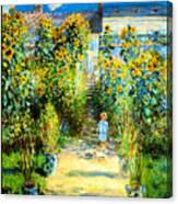 The Artists Garden At Vetheuil 1880 Canvas Print