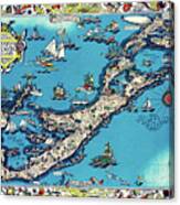 The Bermuda Islands Vintage Pictorial Map 1930 Canvas Print