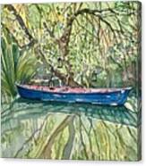 The Blue Canoe Canvas Print