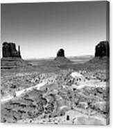 The Captivating Mittens Of Monument Valley Bw Canvas Print
