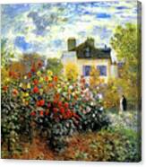 The Garden Of Monet At Argenteuil By Claude Monet 1873 Canvas Print