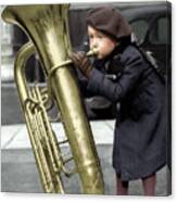 The Little Boy Musician Canvas Print