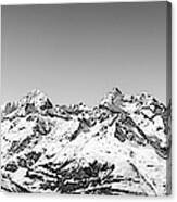 The Matterhorn And Swiss Mountains Panorama Bw Canvas Print