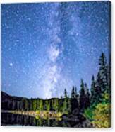 The Milky Way Over Echo Lake Autumn Canvas Print