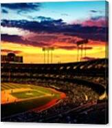 The Oakland-alameda County Coliseum In Sunset Light Canvas Print