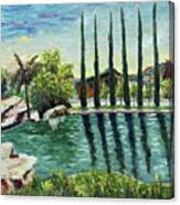 The Pond At Gershon Bachus Vintners Temecula Canvas Print