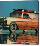 The Pontiac Station Wagon From 1956 Surfer Edition Canvas Print