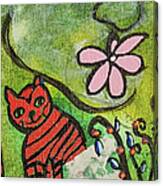 The Red Cat Has A Secret Canvas Print
