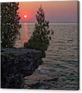 The Sentinel Cedar -  The Iconic  Cedar Watching Over Lake Michigan At Cave Point 2 - Door County Wi Canvas Print