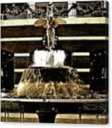 The Sepia Angel Of Flight Fountain Canvas Print