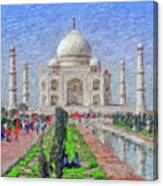 The Taj Mahal - Impressionist Style Canvas Print