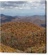 The Valley In The Mountains On The Blue Ridge Parkway Canvas Print