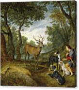 The Vision Of St Hubert Canvas Print