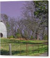 The White Barn On The Hill Canvas Print