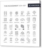 Time Management Editable Stroke Line Icons Canvas Print