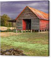 Tin Roof Barn By The Pond Canvas Print