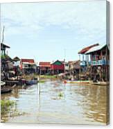 Tonlesap Lake Cambodia Floating Village Kampong Khleang 2 Canvas Print