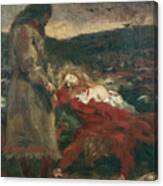 Tore Hund By The Dead Body Of Olav The Holy On Stiklestad, 1876 Canvas Print