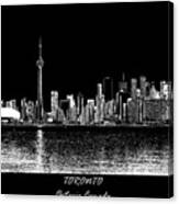 Toronto Ontario Canada Black And White Skyline Photo 188 Canvas Print