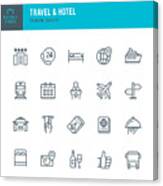 Travel & Hotel - Set Of Thin Line Vector Icons Canvas Print
