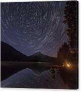 Trillium Lake Star Trails  Re Edit Canvas Print