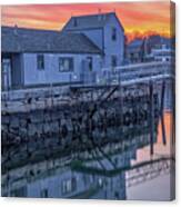 Tuna Wharf Rockport Harbor Sunrise Reflection Canvas Print