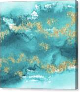 Turquoise Blue, Gold And Aquamarine Canvas Print