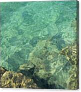 Turquoise Blue Water On The Mediterranean Coast Canvas Print
