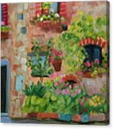 Tuscan Window Boxes Canvas Print