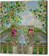 Tuscany Fountain Gardens Fleece Blanket Version Canvas Print