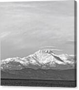 Twin Peaks Between The Trees Bw Panorama Canvas Print