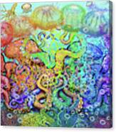 Twisted Rainbow Of Tentacles Canvas Print