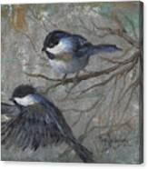 Two Chickadees Canvas Print
