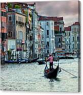 Two Gondoliers In Venice Canvas Print
