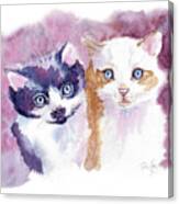 Two Kittens Watercolour Canvas Print