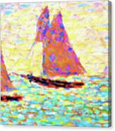Two Sailboats At Grandcamp - Digital Remastered Edition Canvas Print