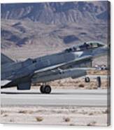 Uae Block 60 F-16 Recovering To Nellis Afb Canvas Print