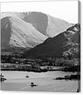 Ulswater And Glenridding Black And White Lake District Canvas Print