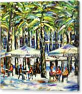 Under The Palm Trees Of Barcelona Canvas Print