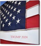 Us Flag Trump 2024 Text Canvas Print