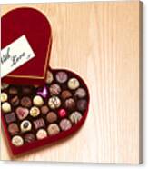 Valentines Day Heart Shaped Chocolates Canvas Print