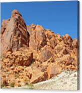 Valley Of Fire Nevada Blue Sky Vegetation Red Rock 2 2 3142020 0256 Canvas Print