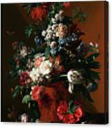 Vase Of Flowers By Jan Van Huysum Canvas Print