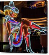 Vegas Vickie Profile Neon Sign Full Canvas Print