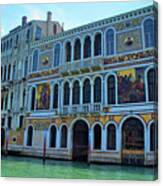 Venetian Canal House With Murals Canvas Print