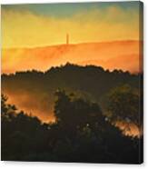 Veterans Monument In The Misty Morning Canvas Print