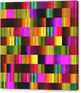 Vibrant 70s Glitch Pattern - Yellow And Violet Canvas Print