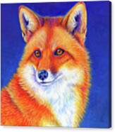 Vibrant Flame - Colorful Red Fox Canvas Print