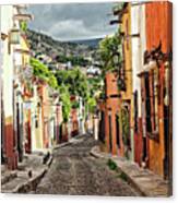 Vibrant Street In San Miguel De Allende Canvas Print